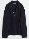 Big Piquet Chunky Cotton Rib Knit Top Navy - OUR LEGACY - BALAAN 2