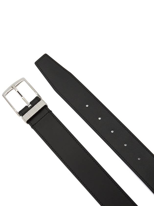 Engraved Logo Leather Belt Black - BURBERRY - BALAAN 4