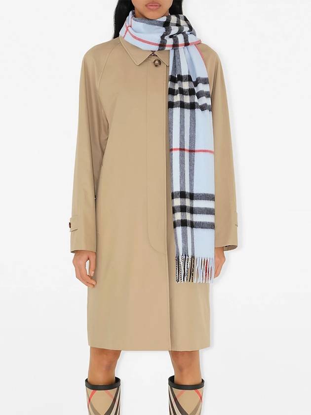 Check Cashmere Scarf Blue - BURBERRY - BALAAN 6