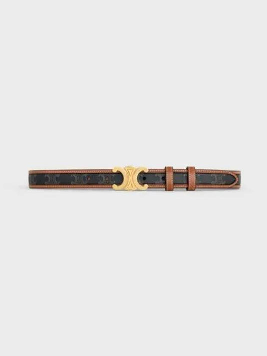 Women's Medium Triomphe Canvas Calfskin Belt Brown - CELINE - BALAAN 2