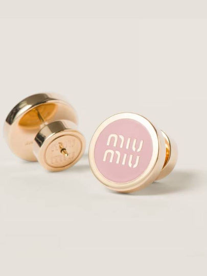 Enameled Metal Earrings Orchid Pink - MIU MIU - BALAAN 2