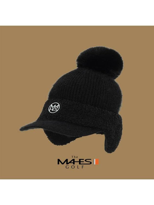 Logo ball cap black orange label fleece earmuffs drop beanie cap EC00727 - MAHES - BALAAN 2