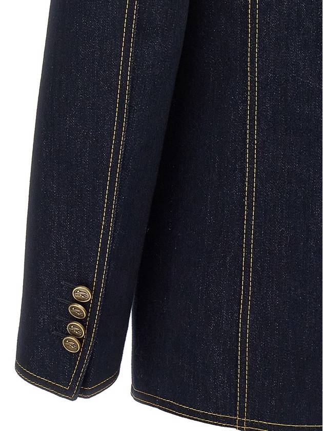 Etro Single-Breasted Denim Blazer - ETRO - BALAAN 4