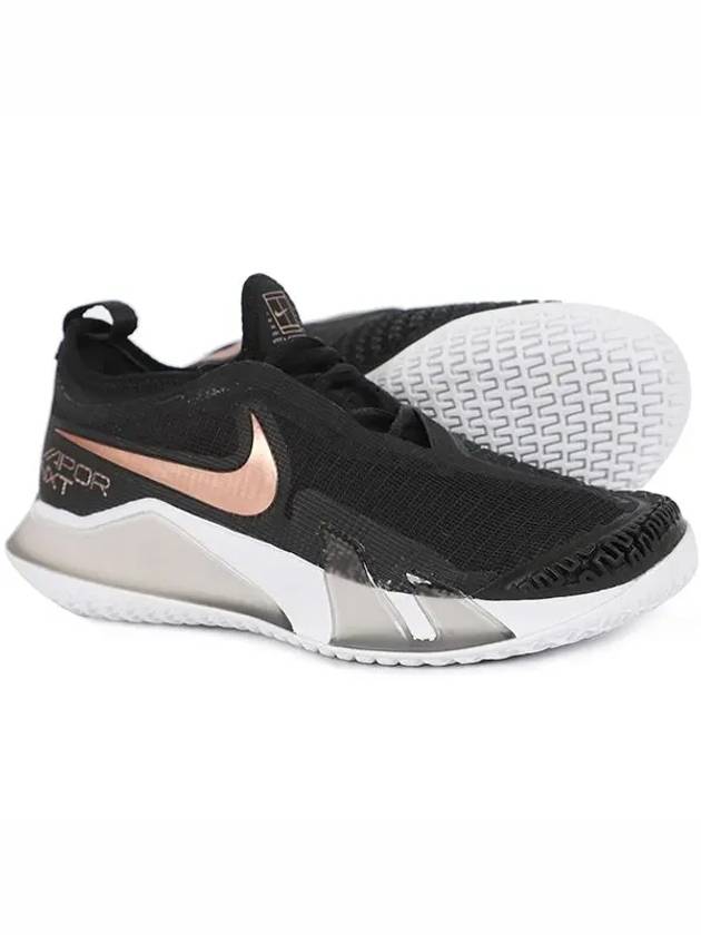 Women's Court React Vapor NXT Hard Court Low Top Sneakers Black - NIKE - BALAAN 3