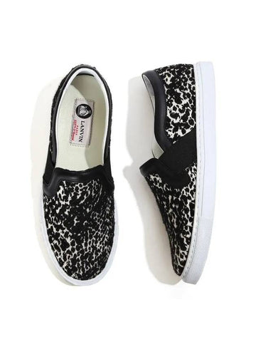 Leopard Printing Slip-On Black - LANVIN - BALAAN 1