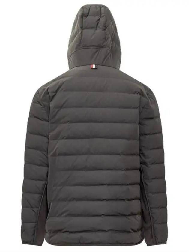 Poly Twill Rib 4-Bar Down Hoodie Jacket Charcoal - THOM BROWNE - BALAAN 8