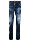 Cool Guy Dark Neon Splash Wash Jeans Dark Blue - DSQUARED2 - BALAAN 1