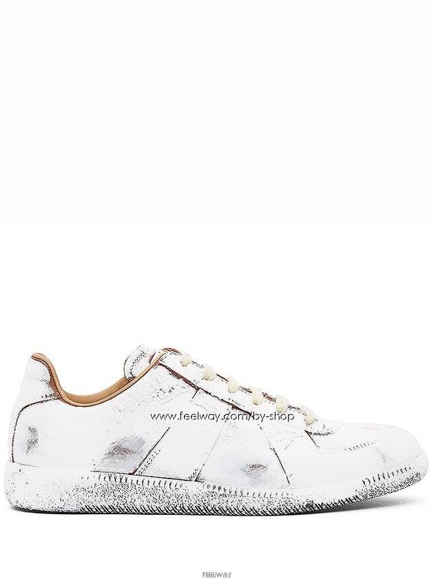 Replica Painted Leather Low Top Sneakers White - MAISON MARGIELA - BALAAN 3