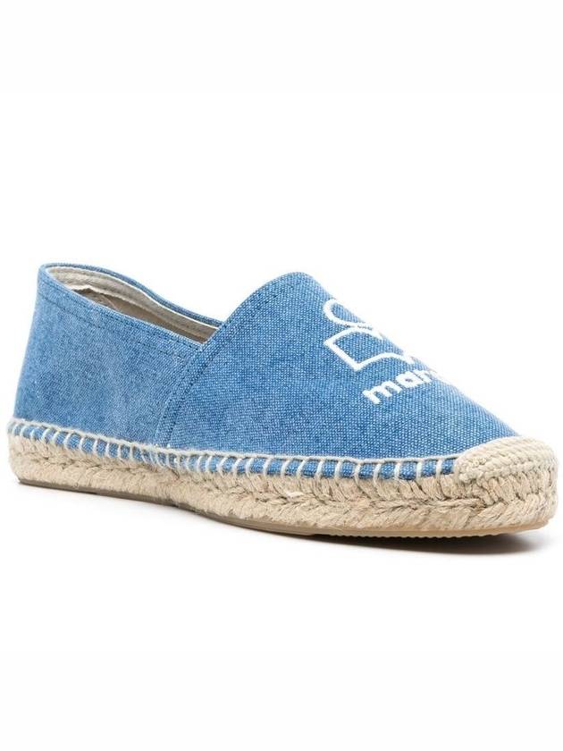 Canae Embroidered Logo Canvas Espadrille Blue - ISABEL MARANT - BALAAN.