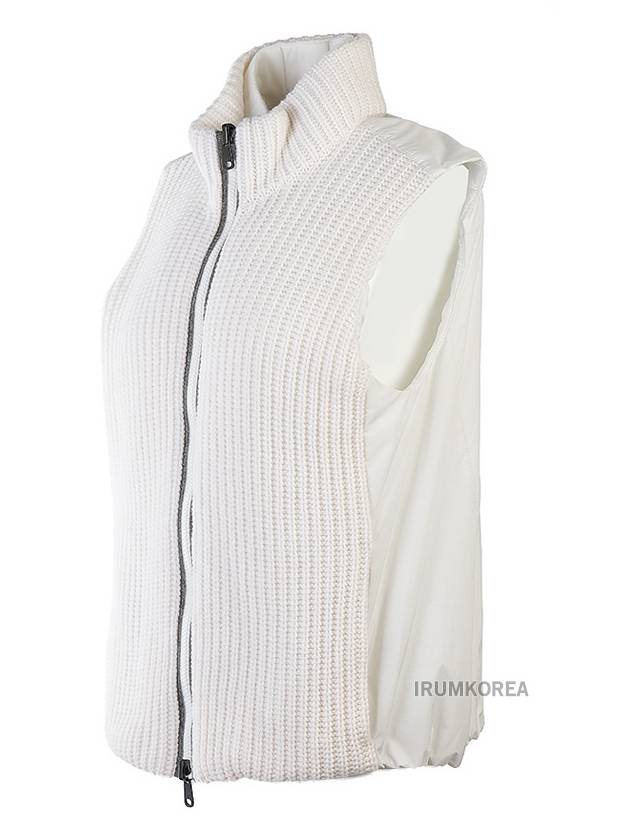 WoMen's Reversible High Neck Zip-Up Vest White - BRUNELLO CUCINELLI - BALAAN 4