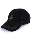 Embroidered Logo Suede Ball Cap Black - BRUNELLO CUCINELLI - BALAAN 2