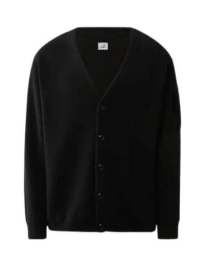 Men's Lens Wappen Button Front Cardigan Black - CP COMPANY - BALAAN 2