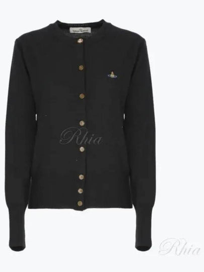 Bea Logo Wool Cardigan Black - VIVIENNE WESTWOOD - BALAAN 2