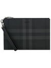 Men s Vintage Check Charcoal Clutch Bag Gray - BURBERRY - BALAAN 1