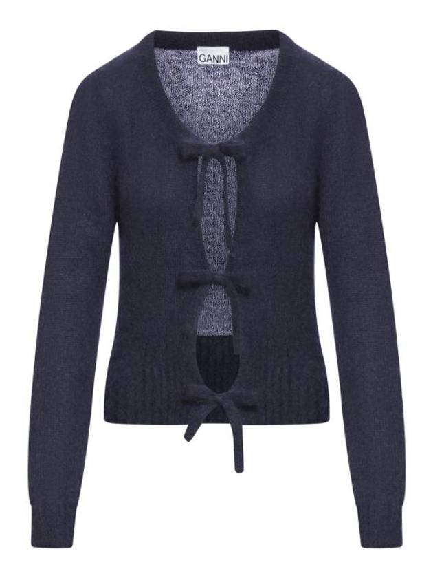 Tie String Cardigan Blue - GANNI - BALAAN 2