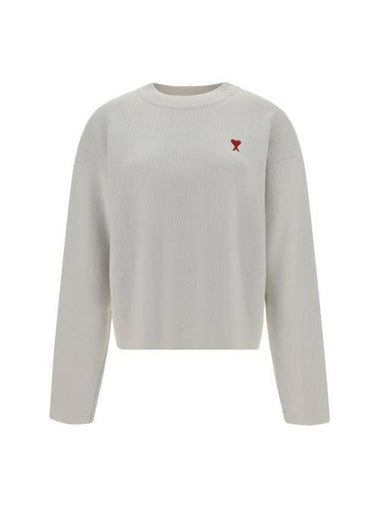 De Coeur Small Heart Logo Knit Top Light Grey - AMI - BALAAN 1