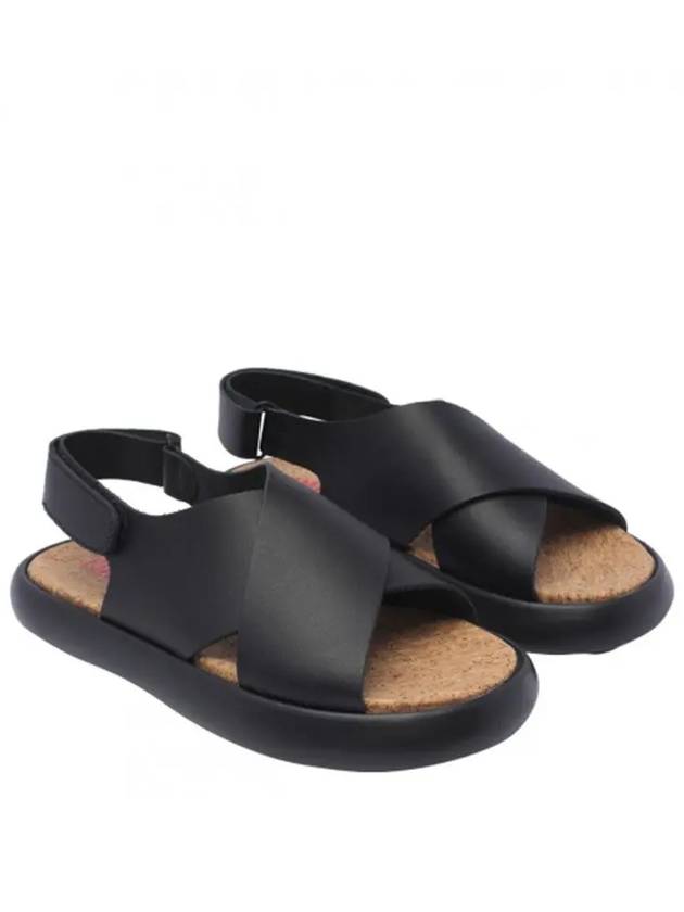 Pelotas Cross Strap Leather Sandals Black - CAMPER - BALAAN 3