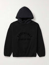 Logo Appliqued Fleece Hoodie Black - FEAR OF GOD ESSENTIALS - BALAAN 1