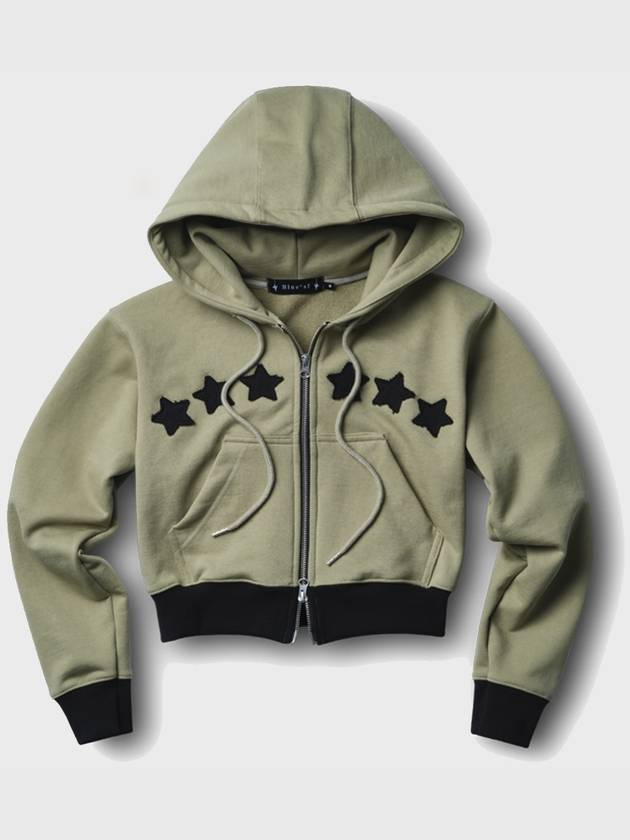 Star Hooded Zip-Up Dusty Green - BLUE SUNFLOWER - BALAAN 1