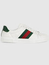 Ace Web Leather Low Top Sneakers White - GUCCI - BALAAN 2