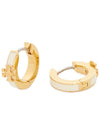 Women's Kira Huggie Hoop Earrings White - TORY BURCH - BALAAN 7