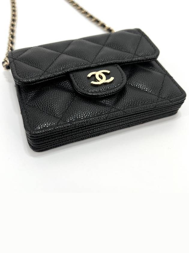 Caviar chain card wallet black AP1730 - CHANEL - BALAAN 7