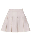 Golf Wear Wide Pleated Leather Skirt Ivory - J JANE - BALAAN 2