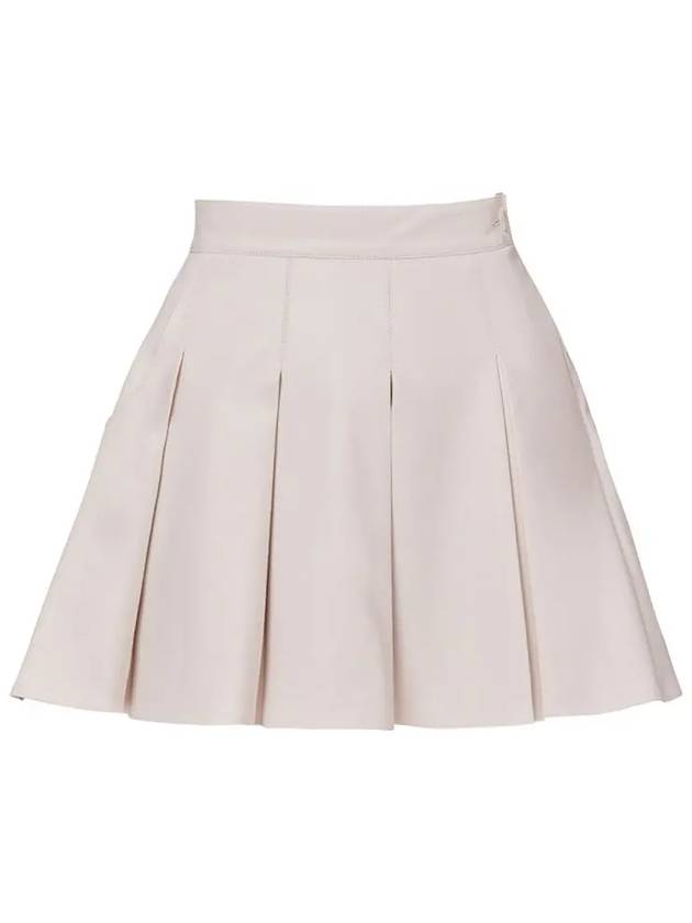 Golf Wear Wide Pleated Leather Skirt Ivory - J JANE - BALAAN 2