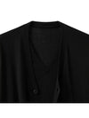 Linen Layered Pullover Half Cardigan Knit Top Black - NOIRER - BALAAN 3