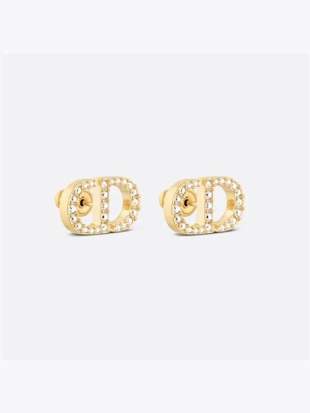 Petit CD Stud Crystal Earrings Gold - DIOR - BALAAN 3