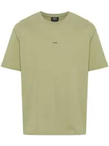 Men's Kyle Logo Print Cotton Jersey Short Sleeve T-Shirt Green - A.P.C. - BALAAN 1