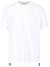 Men's Center Back Striped Short Sleeve T-Shirt White - THOM BROWNE - BALAAN 2