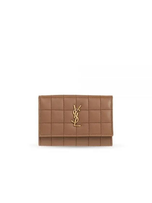 YSL logo quilted wallet 490064 - SAINT LAURENT - BALAAN 1