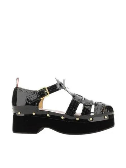 Soft Patent Fisherman Clog Sandals Black - THOM BROWNE - BALAAN 2