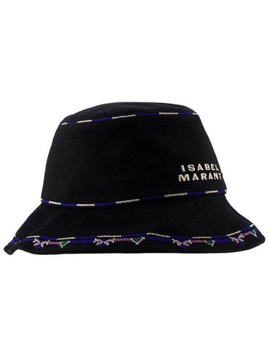 Halena Embroidery Logo Bucket Hat Black - ISABEL MARANT - BALAAN 1