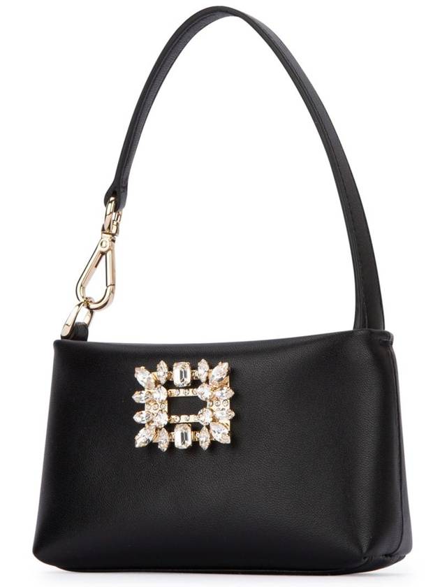 Nightlily Broche Leather Shoulder Bag Black - ROGER VIVIER - BALAAN 3