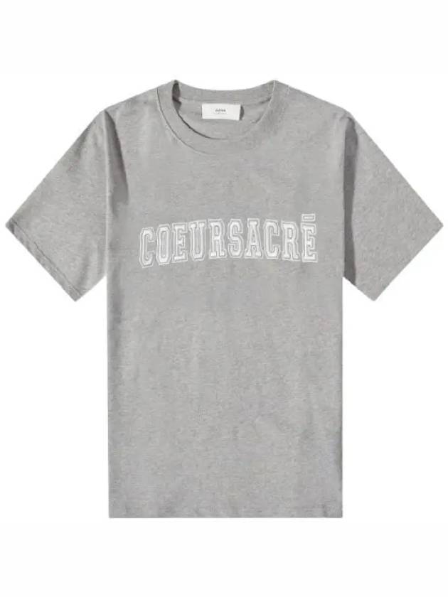 Coeur Sacre Crew Neck Cotton Short Sleeve T-Shirt Heather Grey - AMI - BALAAN 2