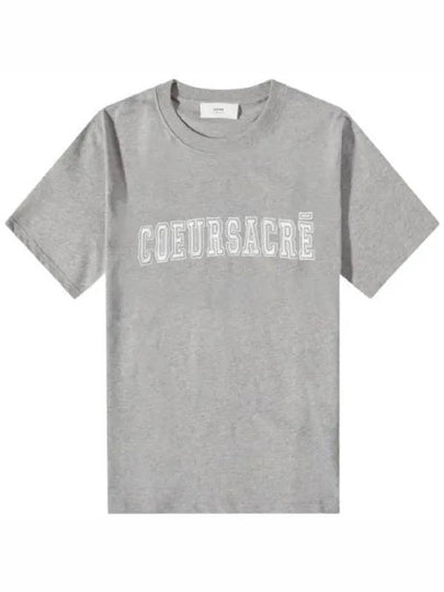 Coeur Sacre Crew Neck Cotton Short Sleeve T-Shirt Heather Grey - AMI - BALAAN 2