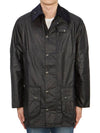 Men's Beaufort Wax Jacket Navy - BARBOUR - BALAAN 6