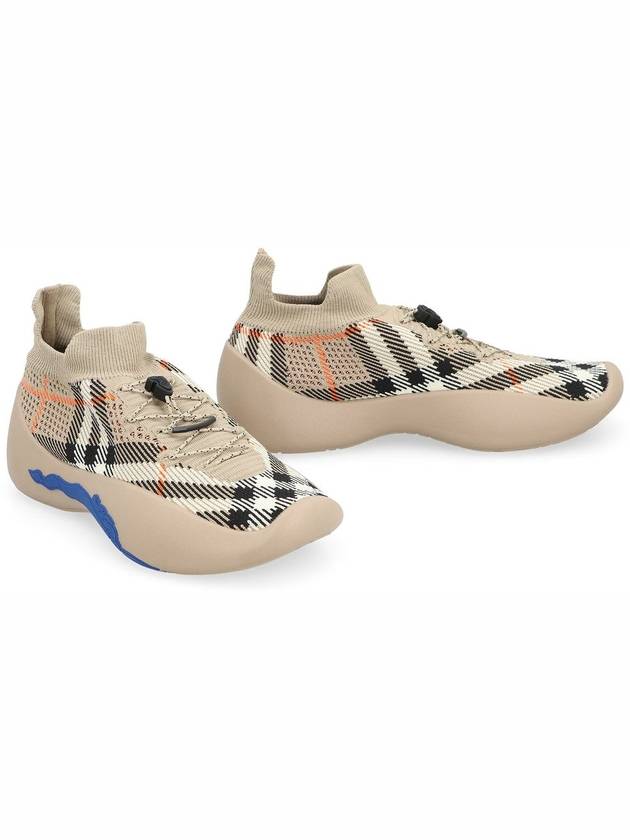 Neptune Check Knit Low Top Sneakers Sand - BURBERRY - BALAAN 4