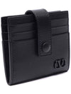 V Logo Signature Card Wallet Black - VALENTINO - BALAAN 4