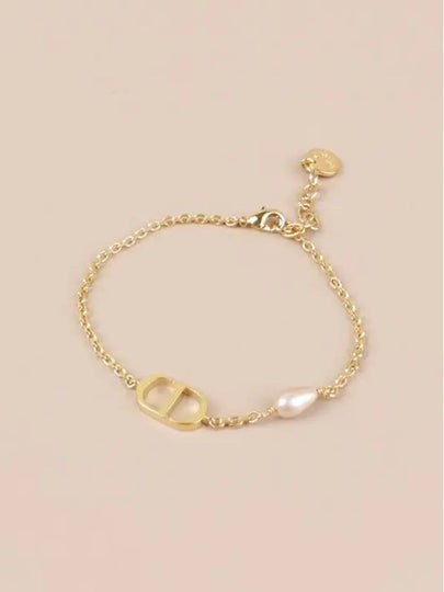 Petit CD Pink Resin Pearl Bracelet Gold - DIOR - BALAAN 2