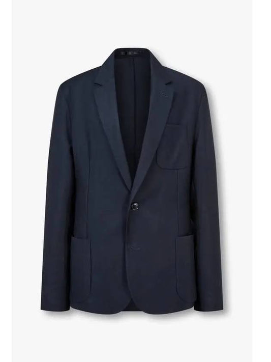 Patch pocket wool single jacket navy - PAUL SMITH - BALAAN 1