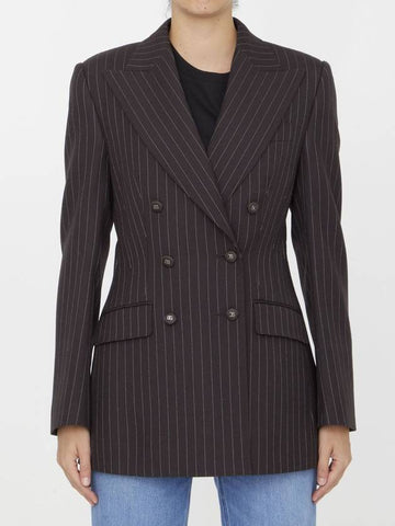 23 fw Pinstripe Wool Jacket F29QFTFR2ZTS8053 B0020499027 - DOLCE&GABBANA - BALAAN 1