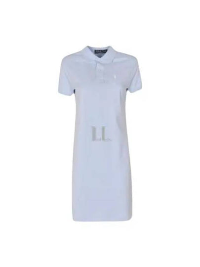 Women's Pony Logo Midi Dress Light Blue - POLO RALPH LAUREN - BALAAN 2