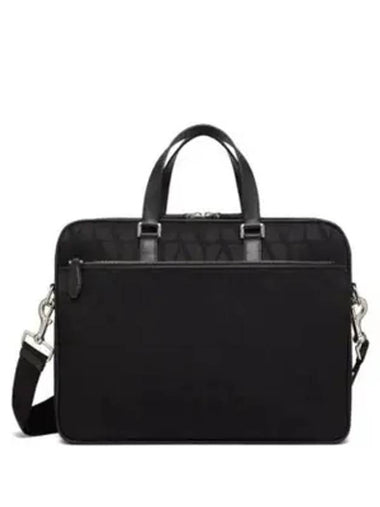 Zipper Closure Briefcase Black - VALENTINO - BALAAN 1