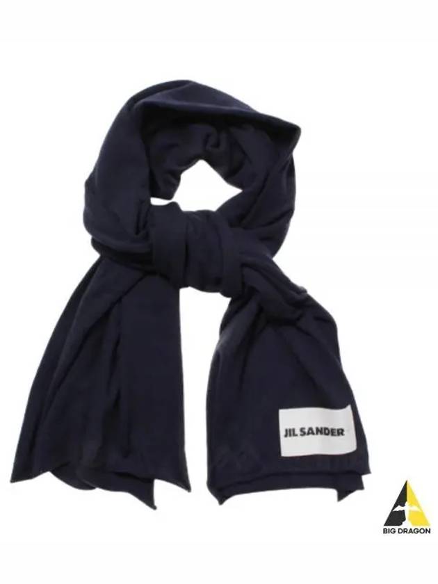 Logo Patch Cashmere Scarf Black - JIL SANDER - BALAAN 2