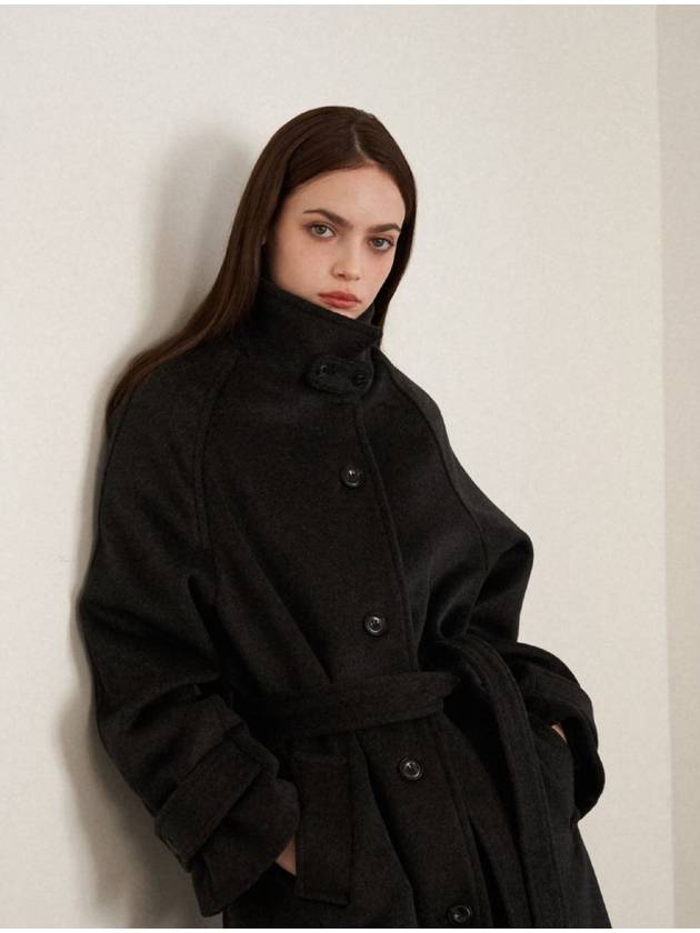 Tessa cashmere raglan long coat dark gray - VALLUAT - BALAAN 1