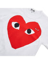 Women's Big Heart Logo T-Shirt AZ P1T025 051 WHITE - COMME DES GARCONS - BALAAN 6