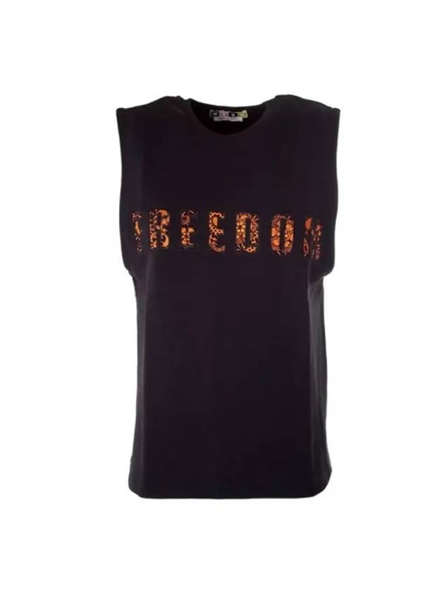 Freedom Print Cotton Sleeveless Black - MSGM - BALAAN 1